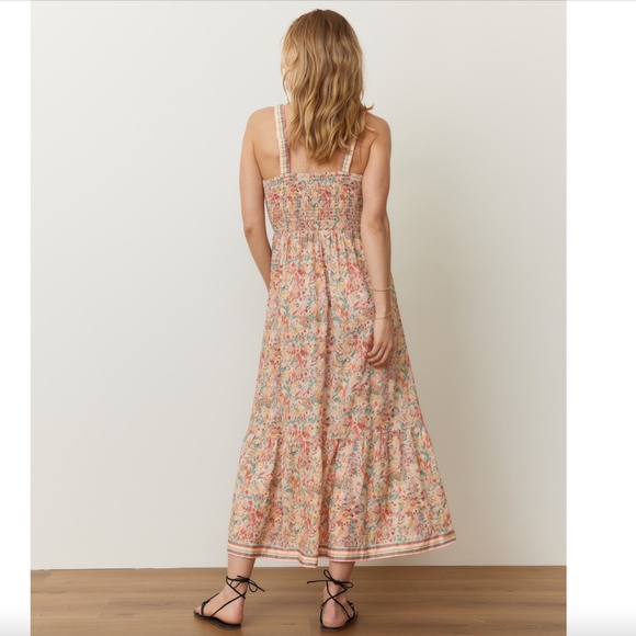 Marine Layer Selene Maxi Dress in Superbloom, Size XL, Floral Smocked Linen - Picture 14 of 15
